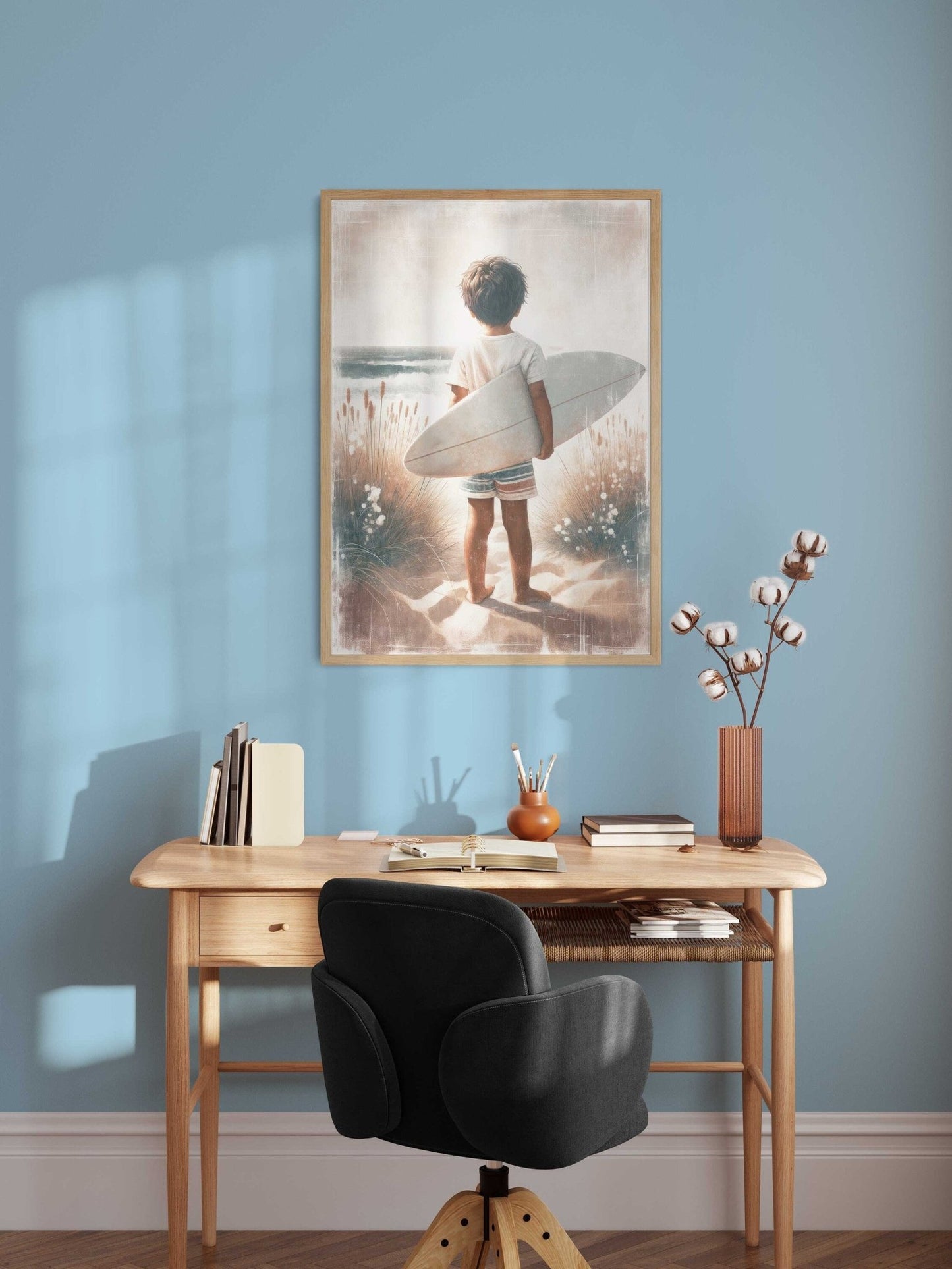 Surfing Nursery Print, Surfer Boy Wall Art, Beach Theme Decor - WildfieldPrints