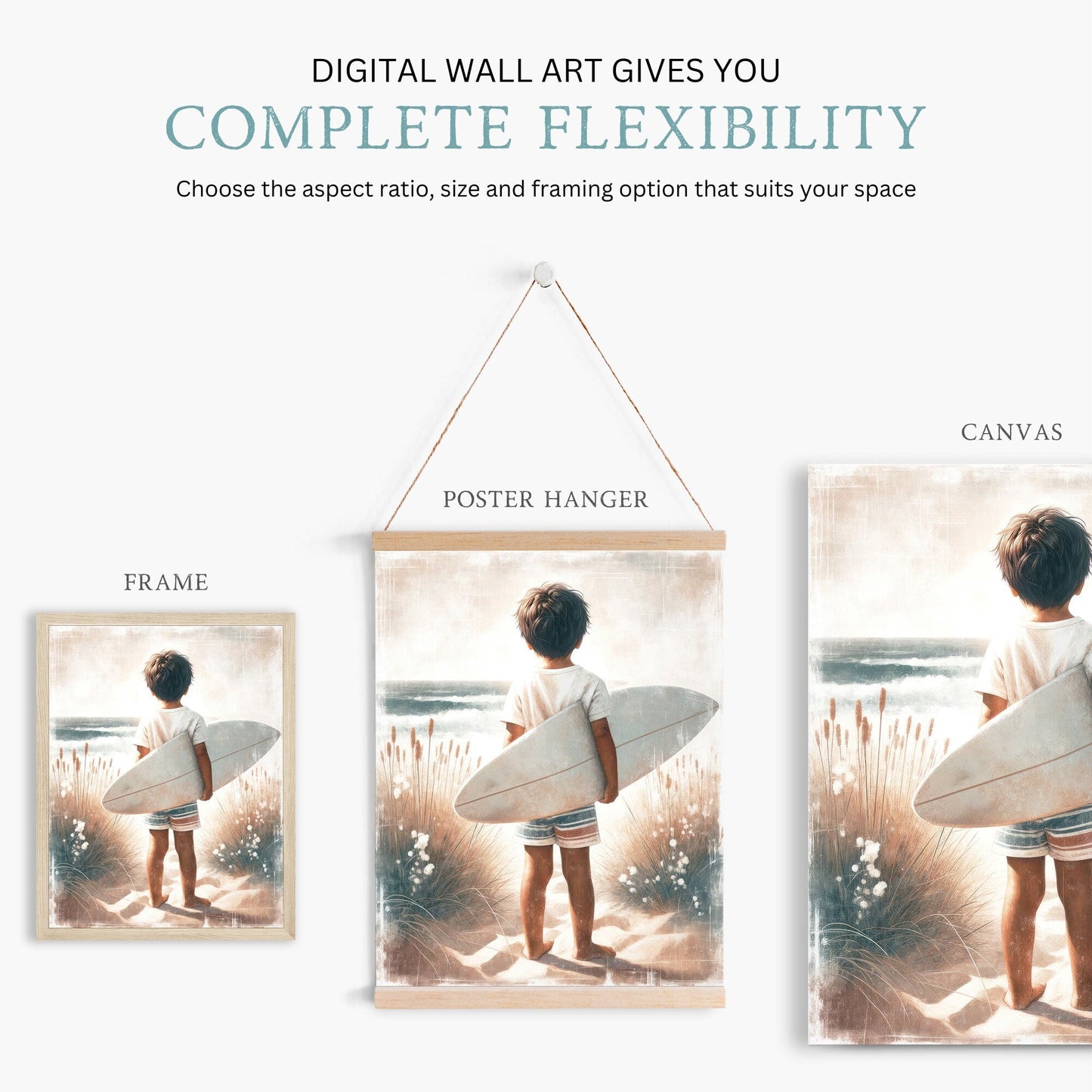 Surfing Nursery Print, Surfer Boy Wall Art, Beach Theme Decor - WildfieldPrints