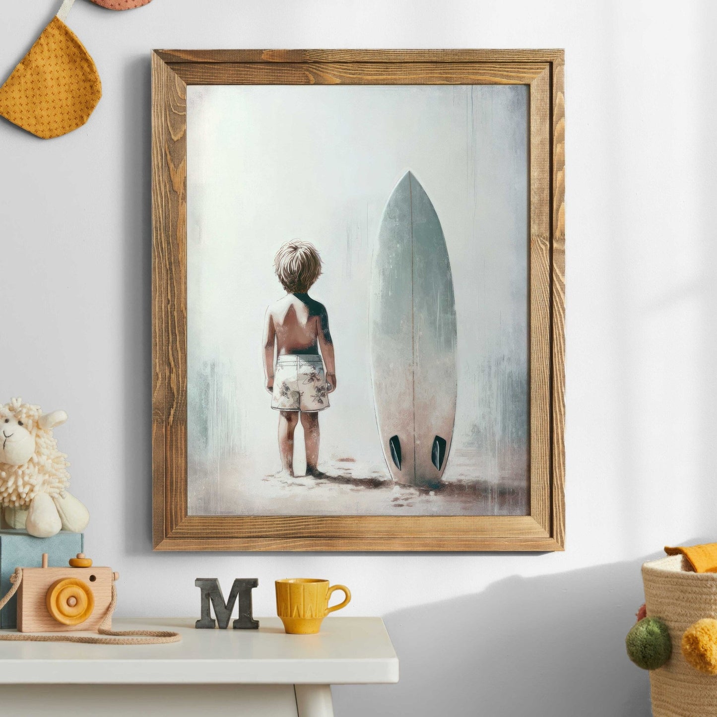 Surfing Nursery Prints, Beach Boy Room Decor, Surfer Kid Art - WildfieldPrints