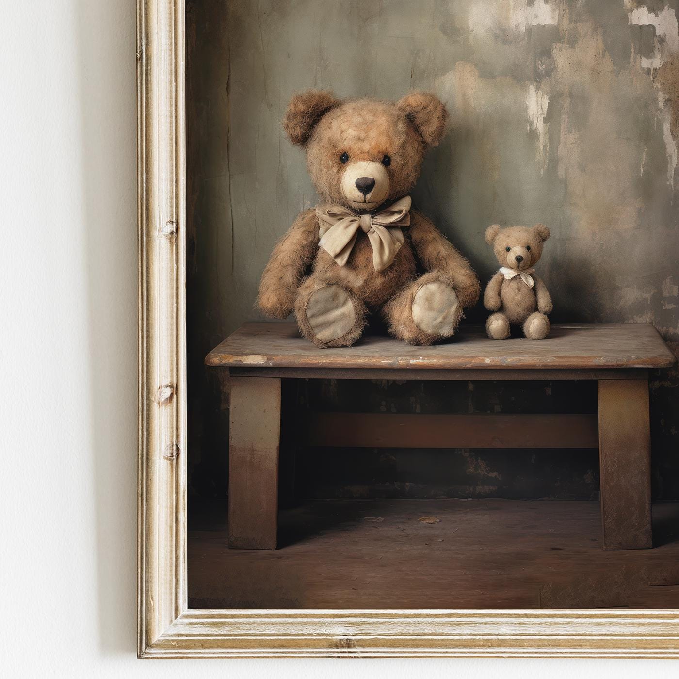 Teddy Bear Nursery Decor, Animal Kids Bedroom Wall Art, Rustic Print - WildfieldPrints