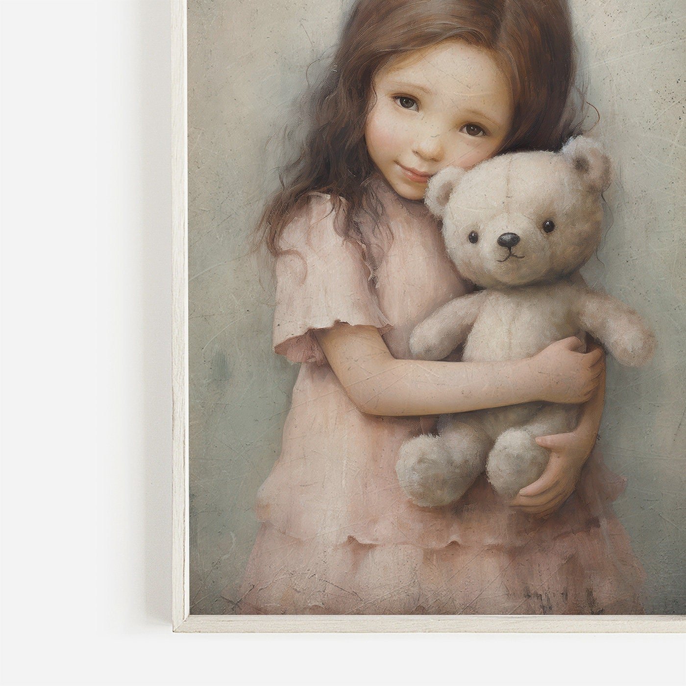Teddy Bear Nursery Decor, Charming Girls Room Accent, Wall Art - WildfieldPrints