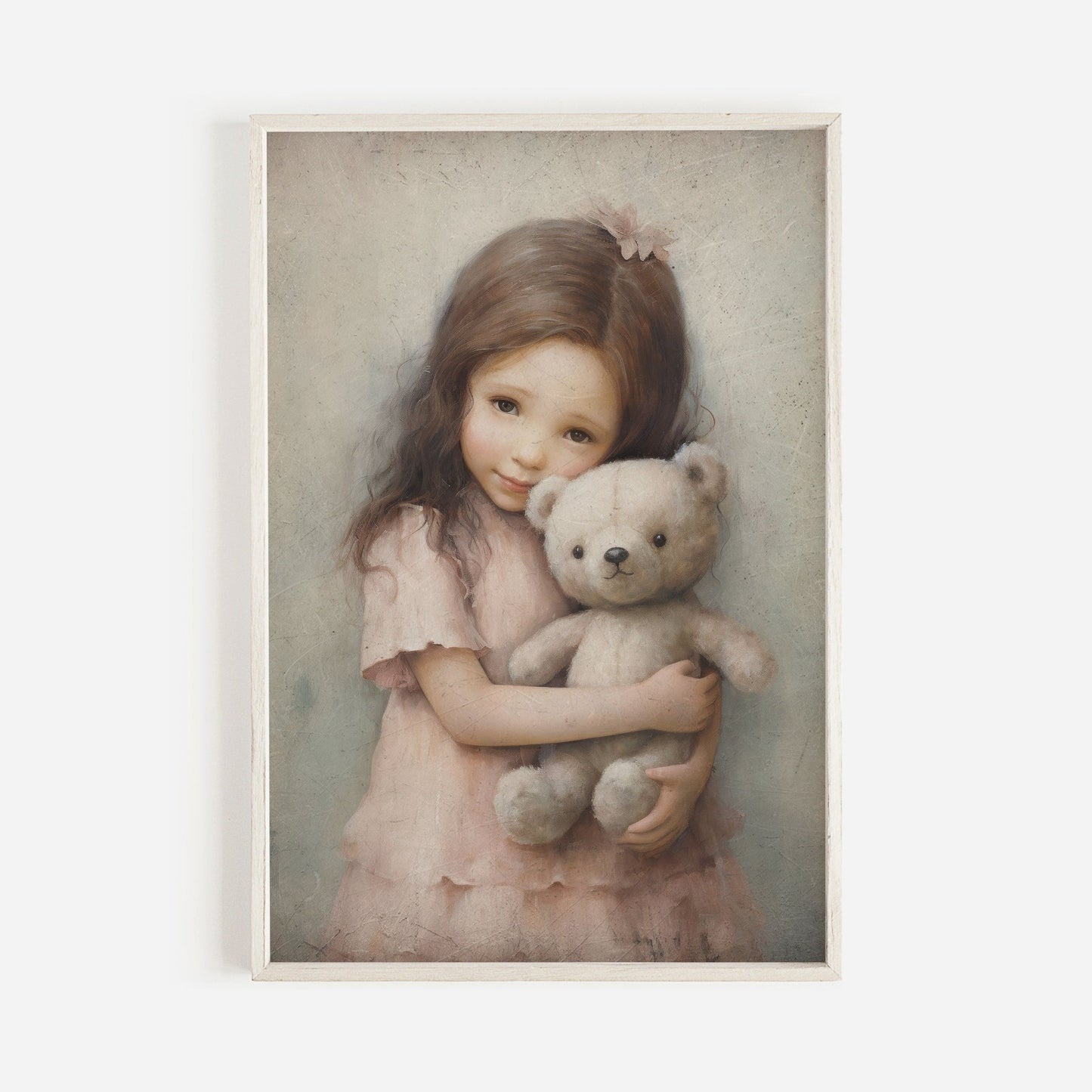 Teddy Bear Nursery Decor, Charming Girls Room Accent, Wall Art - WildfieldPrints