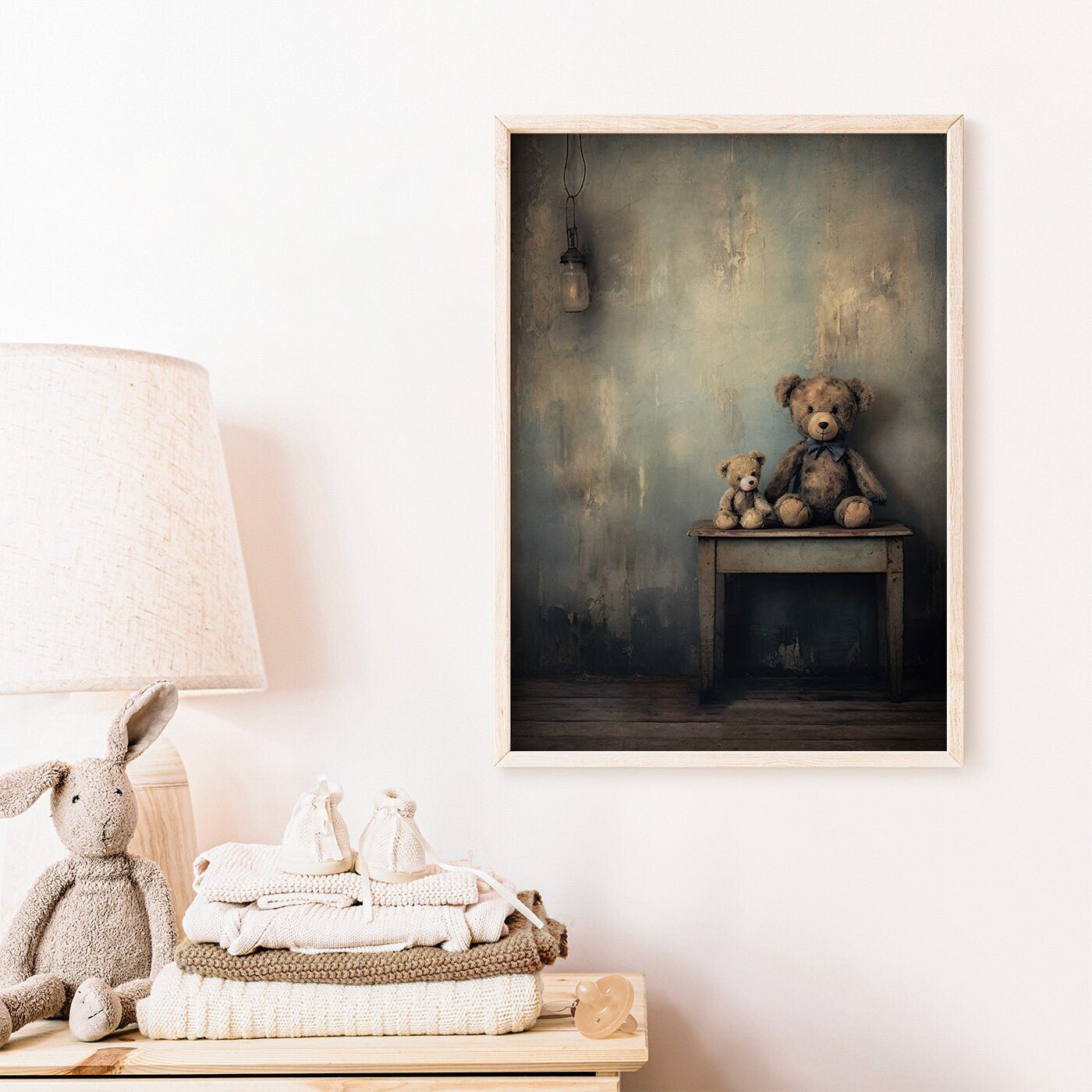 Teddy Bear Nursery Decor, Rustic Kids Room Art, Vintage Wall Decor - WildfieldPrints