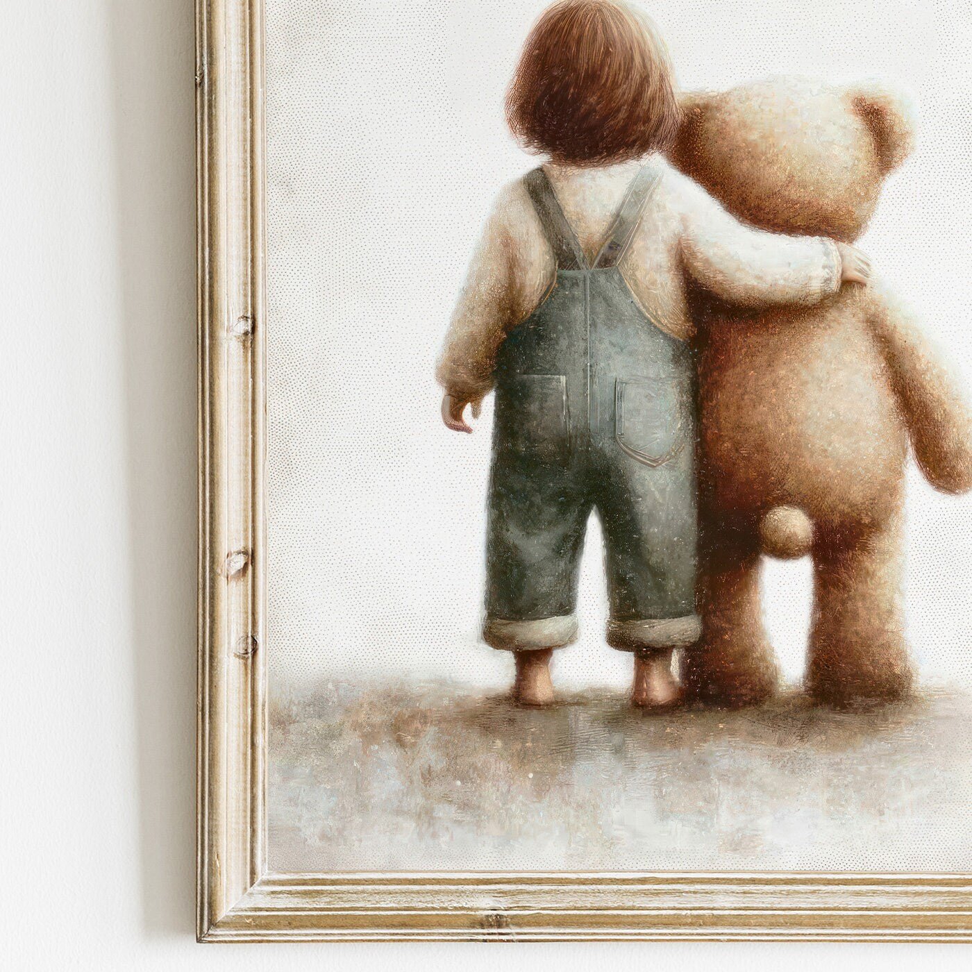 Teddy Bear Nursery Print, Rustic Girls Room Decor, Cute Bedroom Art - WildfieldPrints
