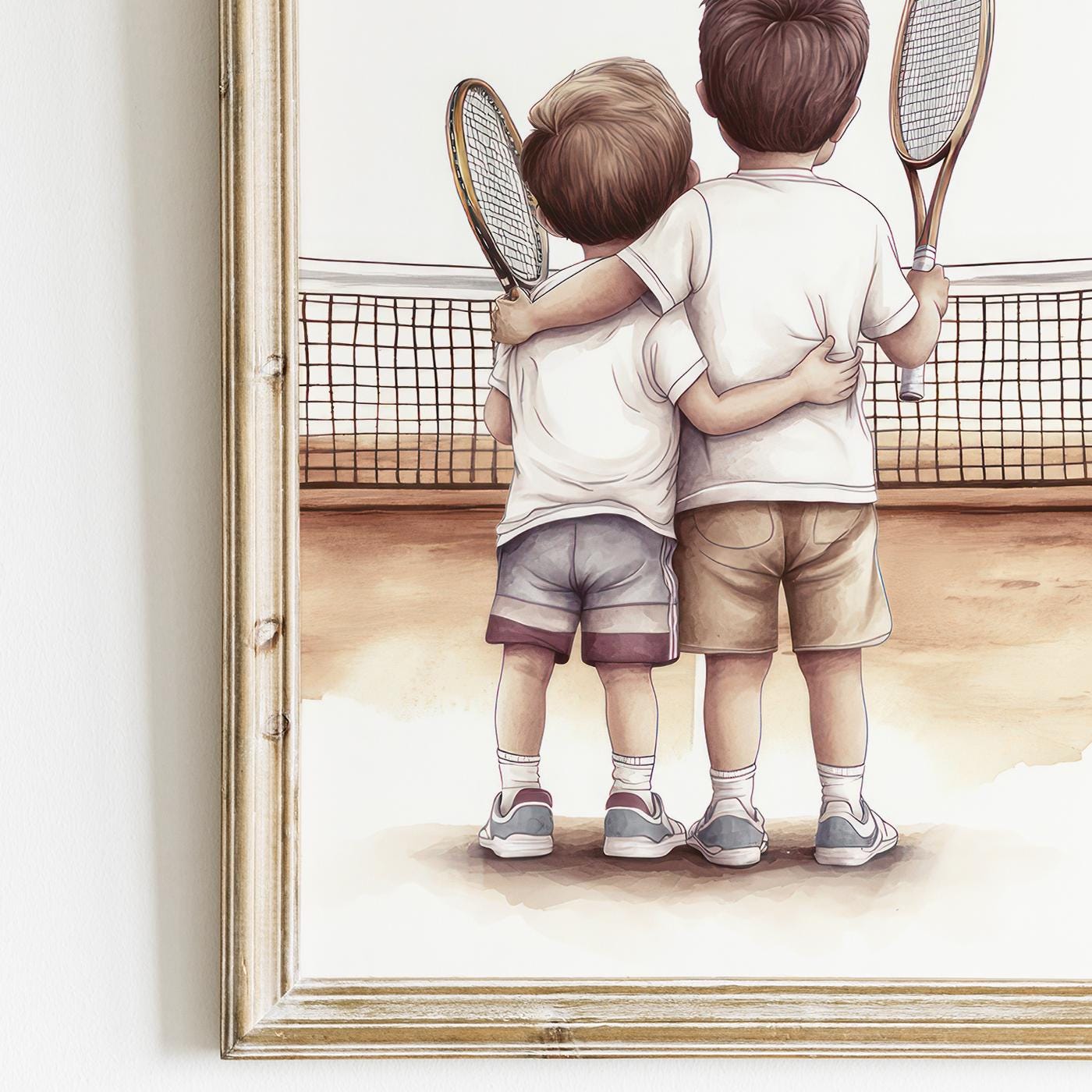 Tennis Nursery Decor, Tennis Boys Room Prints, Brother Wall Art, Brother Room Set of 3, Kids Tennis Gift, Printable Sports Nursery Wall Art - My Store