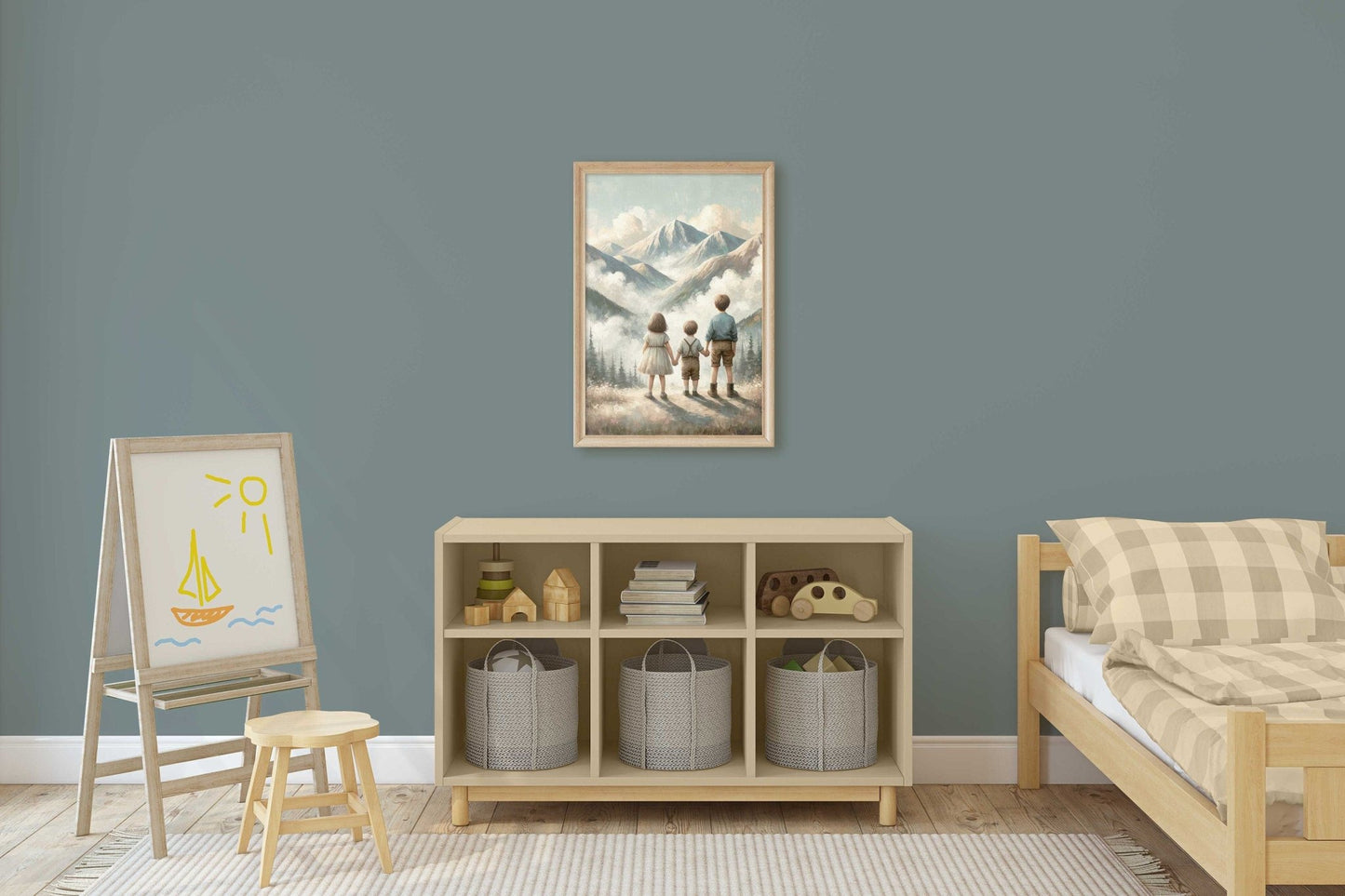 Three Siblings Print, Brother & Sister Wall Art, Adventure Decor - WildfieldPrints