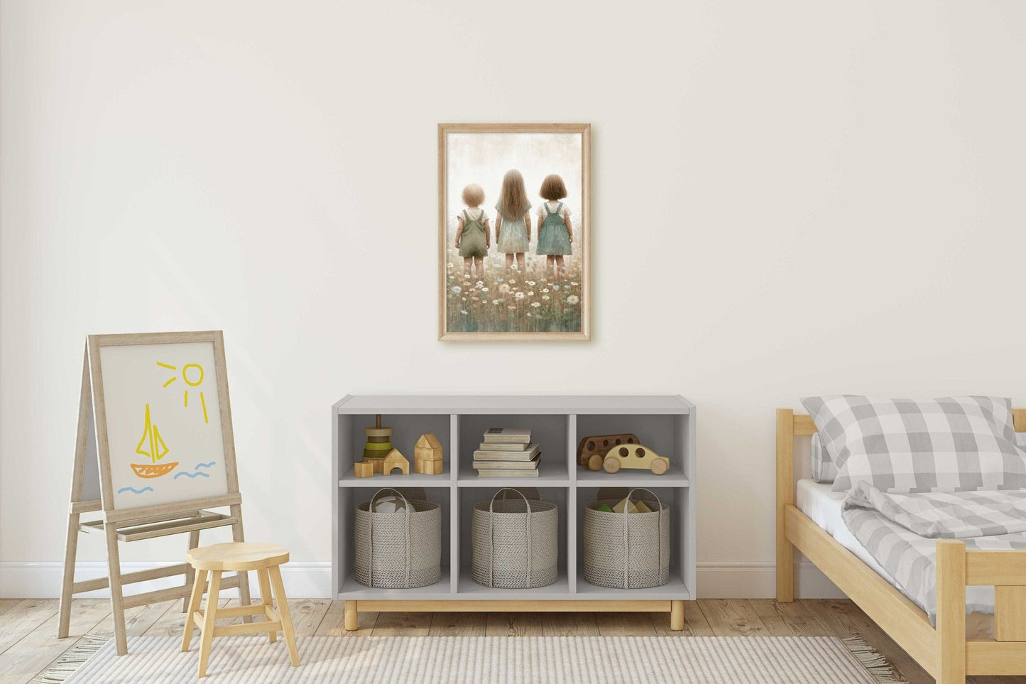 Three Sisters Print, Sisterhood Wall Art, Vintage Room Decor - WildfieldPrints