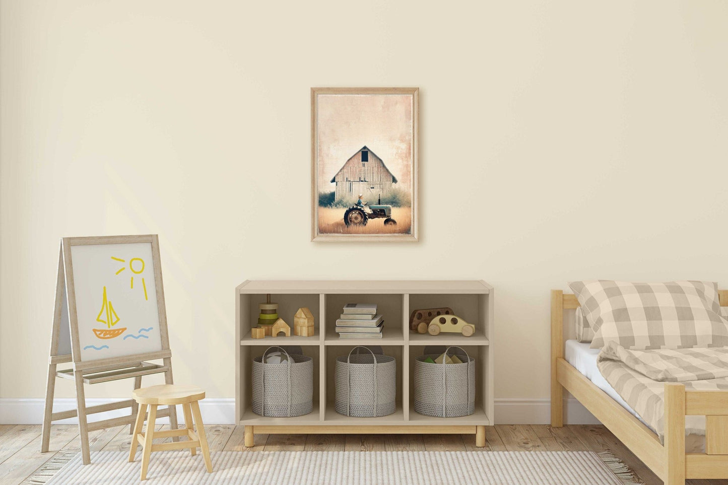 Tractor Nursery Print, Farmhouse Wall Decor, Boys Room Art - WildfieldPrints