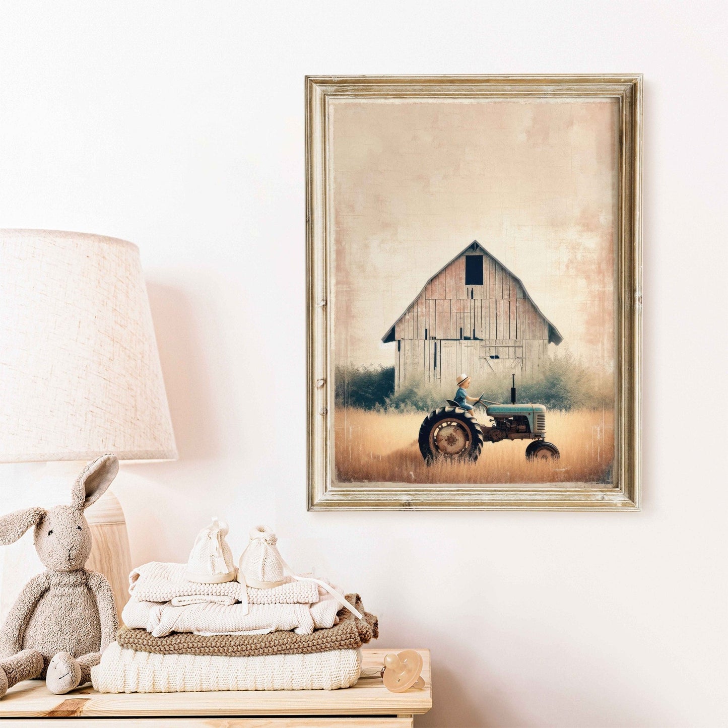 Tractor Nursery Print, Farmhouse Wall Decor, Boys Room Art - WildfieldPrints