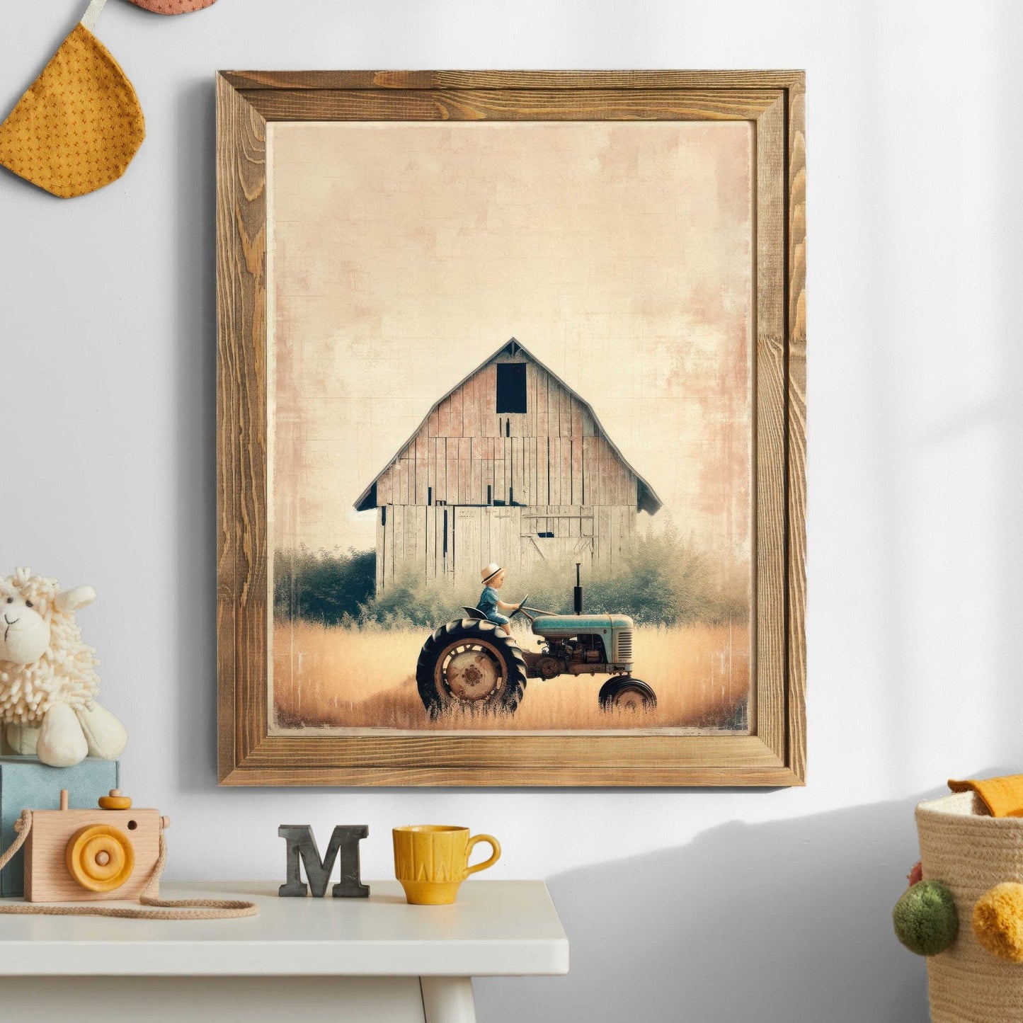 Tractor Nursery Print, Farmhouse Wall Decor, Boys Room Art - WildfieldPrints