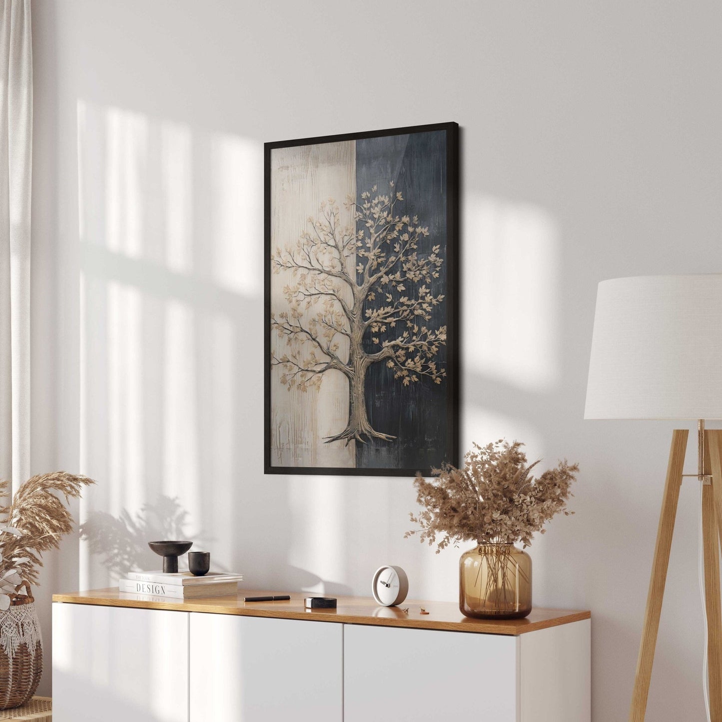 Tree Wall Art, Rustic Nature Decor, Abstract Painting - WildfieldPrints