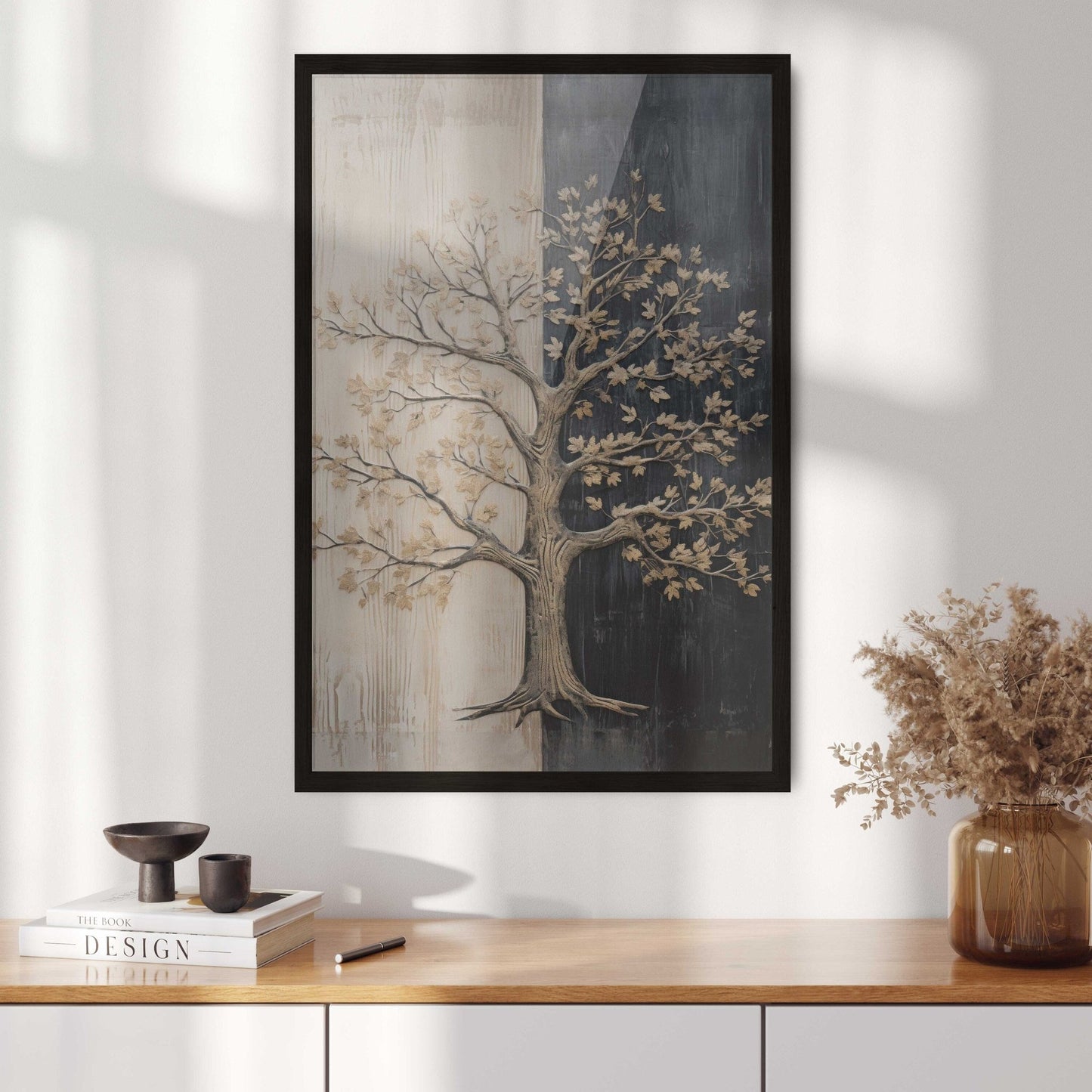 Tree Wall Art, Rustic Nature Decor, Abstract Painting - WildfieldPrints
