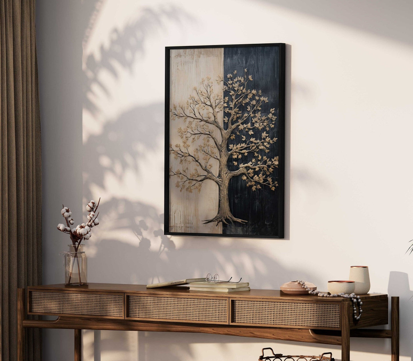 Tree Wall Art, Rustic Nature Decor, Abstract Painting - WildfieldPrints