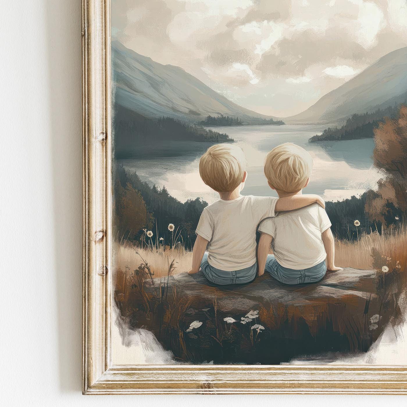 Twin Boy Nursery Decor, Adventure Wall Art for Bedroom, Brother Painting - WildfieldPrints