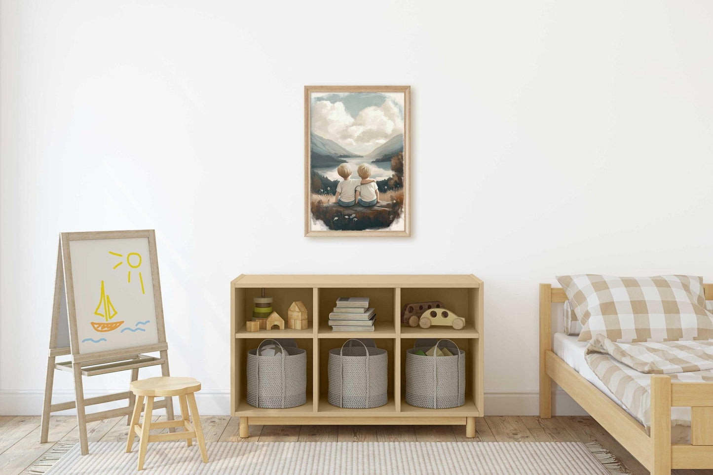 Twin Boy Nursery Decor, Adventure Wall Art for Bedroom, Brother Painting - WildfieldPrints