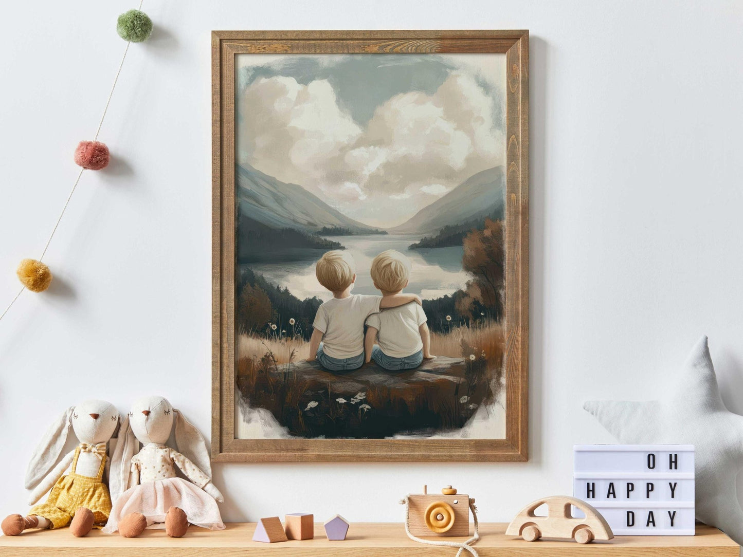 Twin Boy Nursery Decor, Adventure Wall Art for Bedroom, Brother Painting - WildfieldPrints