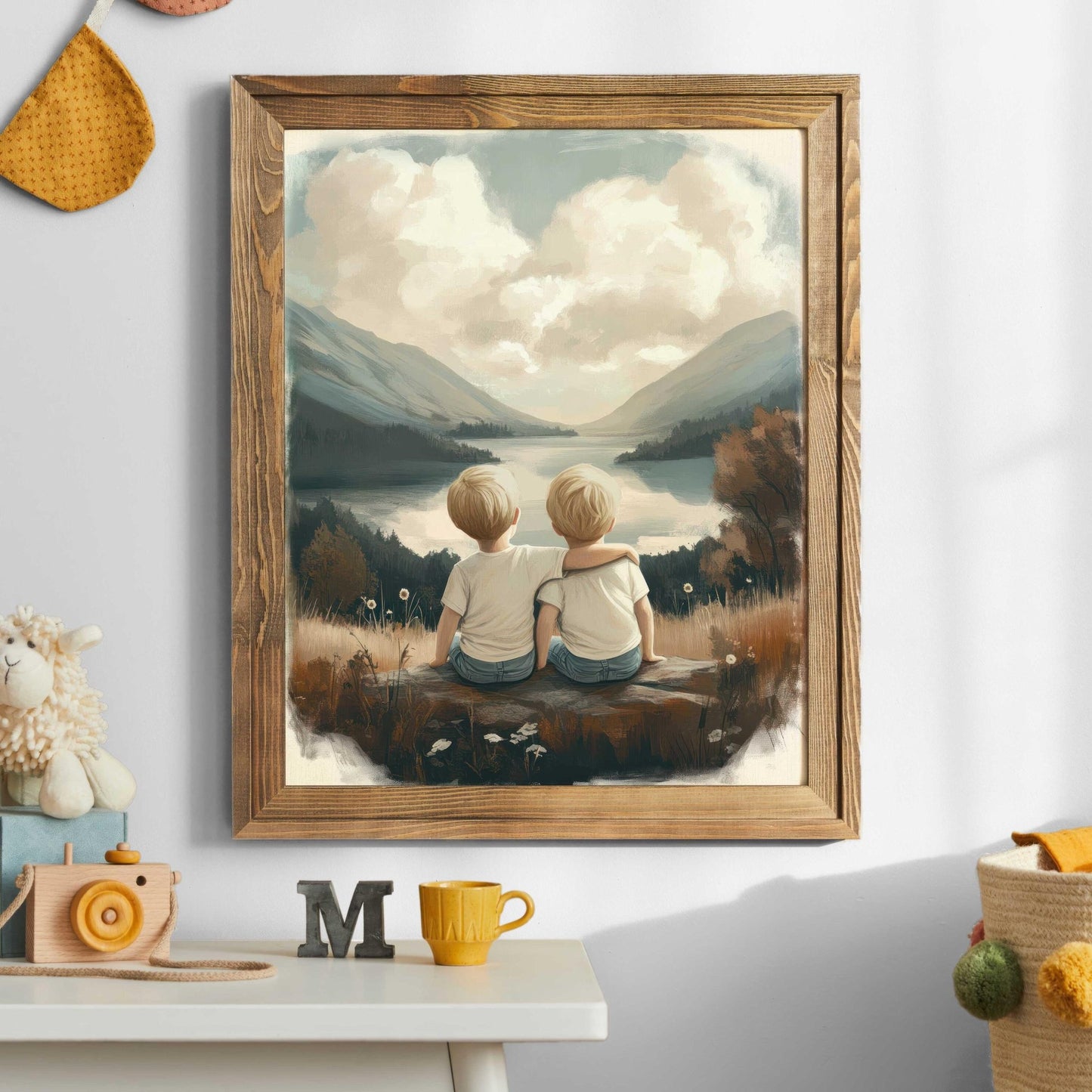 Twin Boy Nursery Decor, Adventure Wall Art for Bedroom, Brother Painting - WildfieldPrints