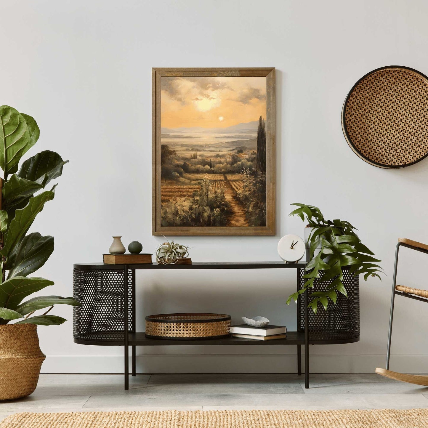 Vineyard Landscape Art, Mediterranean Style Decor, Rustic Nature Print - WildfieldPrints