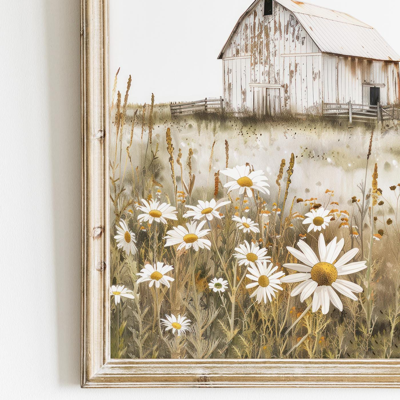 Vintage Barn Print, Rustic Farmhouse Art, Countryside Wall Decor - WildfieldPrints