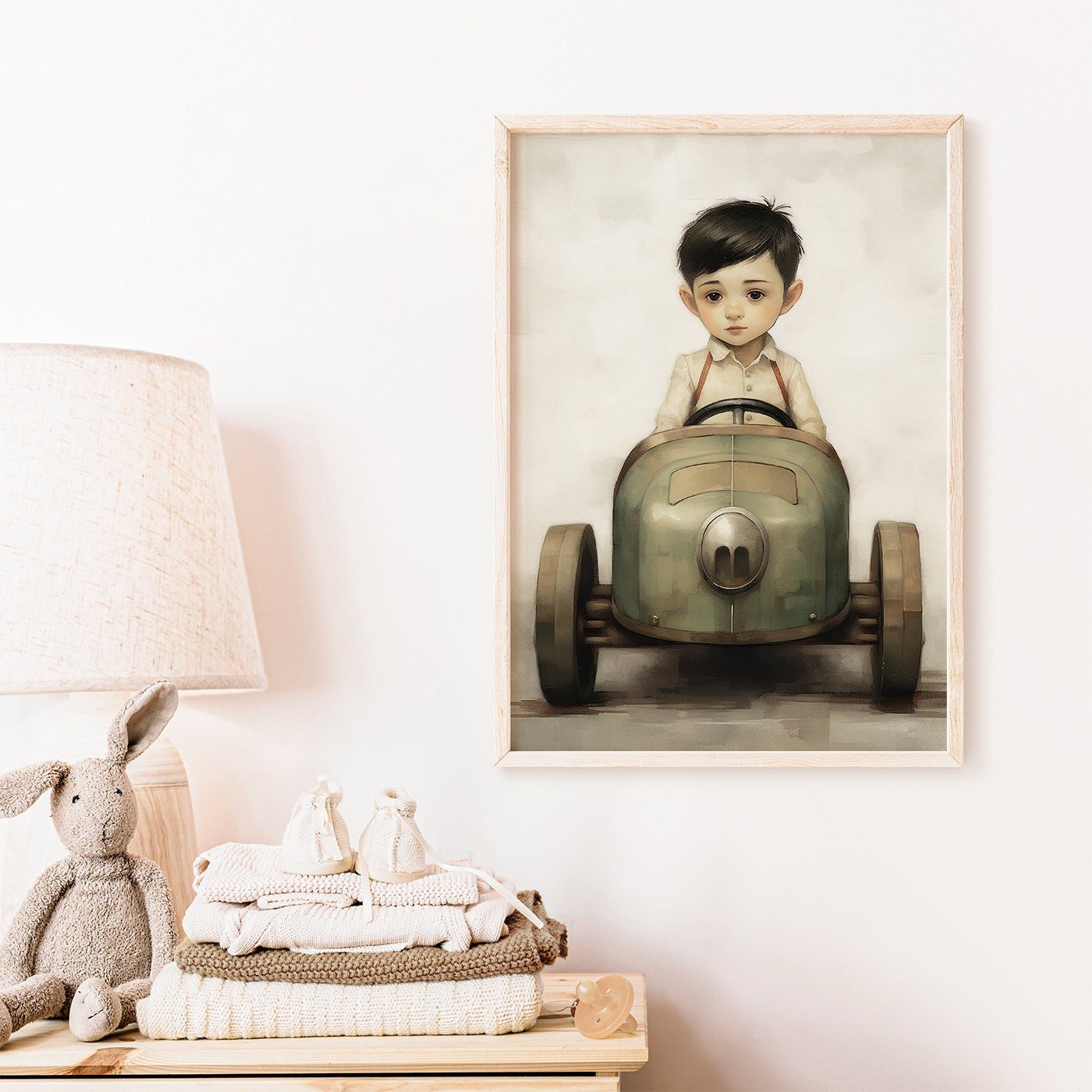 Vintage Boys Room Print, Car Nursery Decor, Unique Racing Vehicle Art - WildfieldPrints