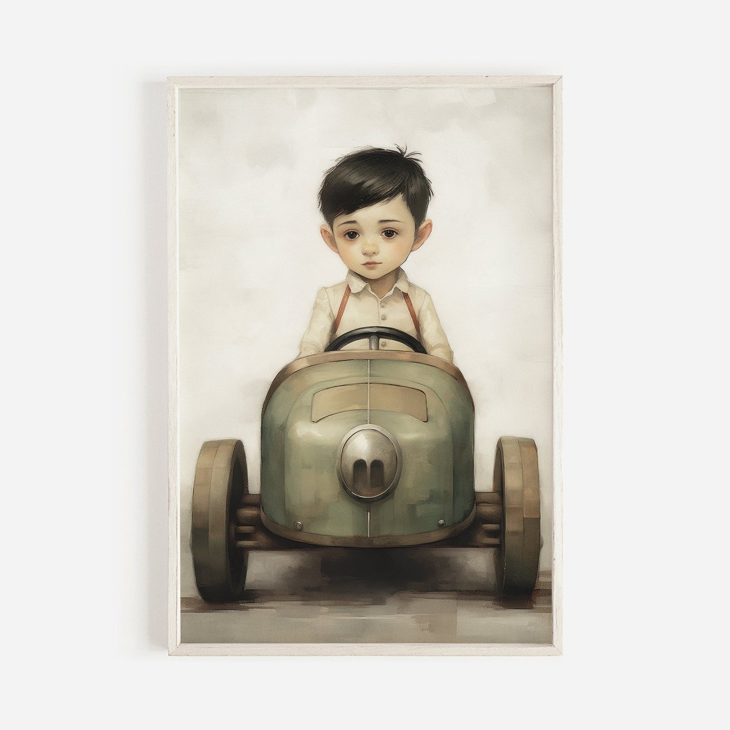 Vintage Boys Room Print, Car Nursery Decor, Unique Racing Vehicle Art - WildfieldPrints