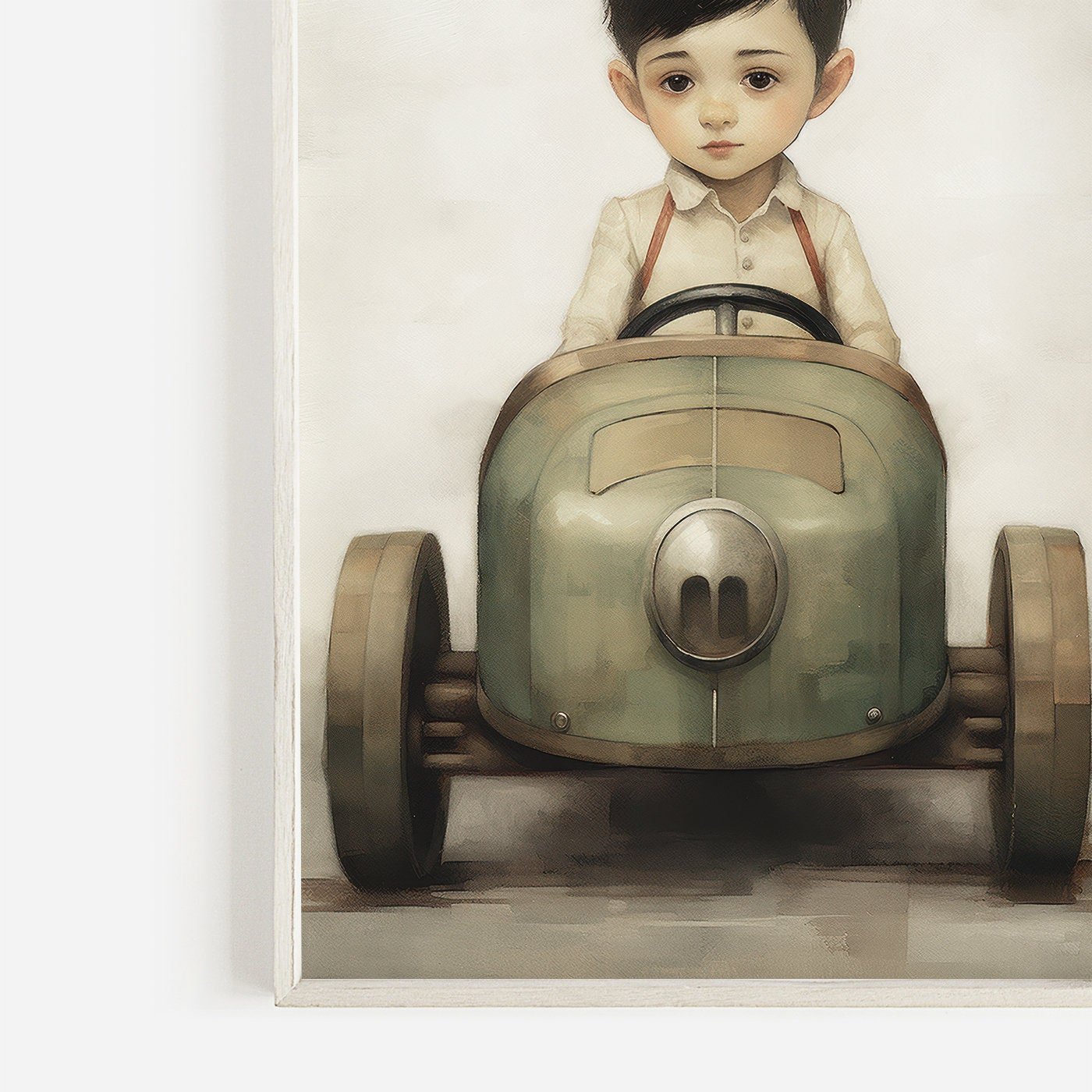 Vintage Boys Room Print, Car Nursery Decor, Unique Racing Vehicle Art - WildfieldPrints