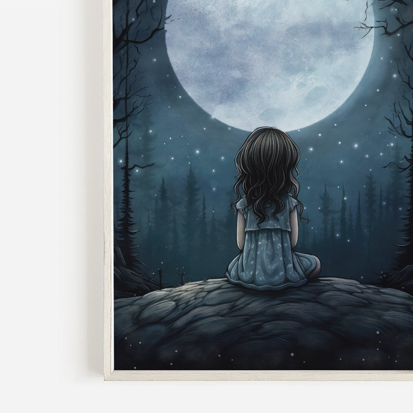 Vintage Girl's Room Wall Art, Stars & Moon Nursery Decor, Adventure Theme - WildfieldPrints
