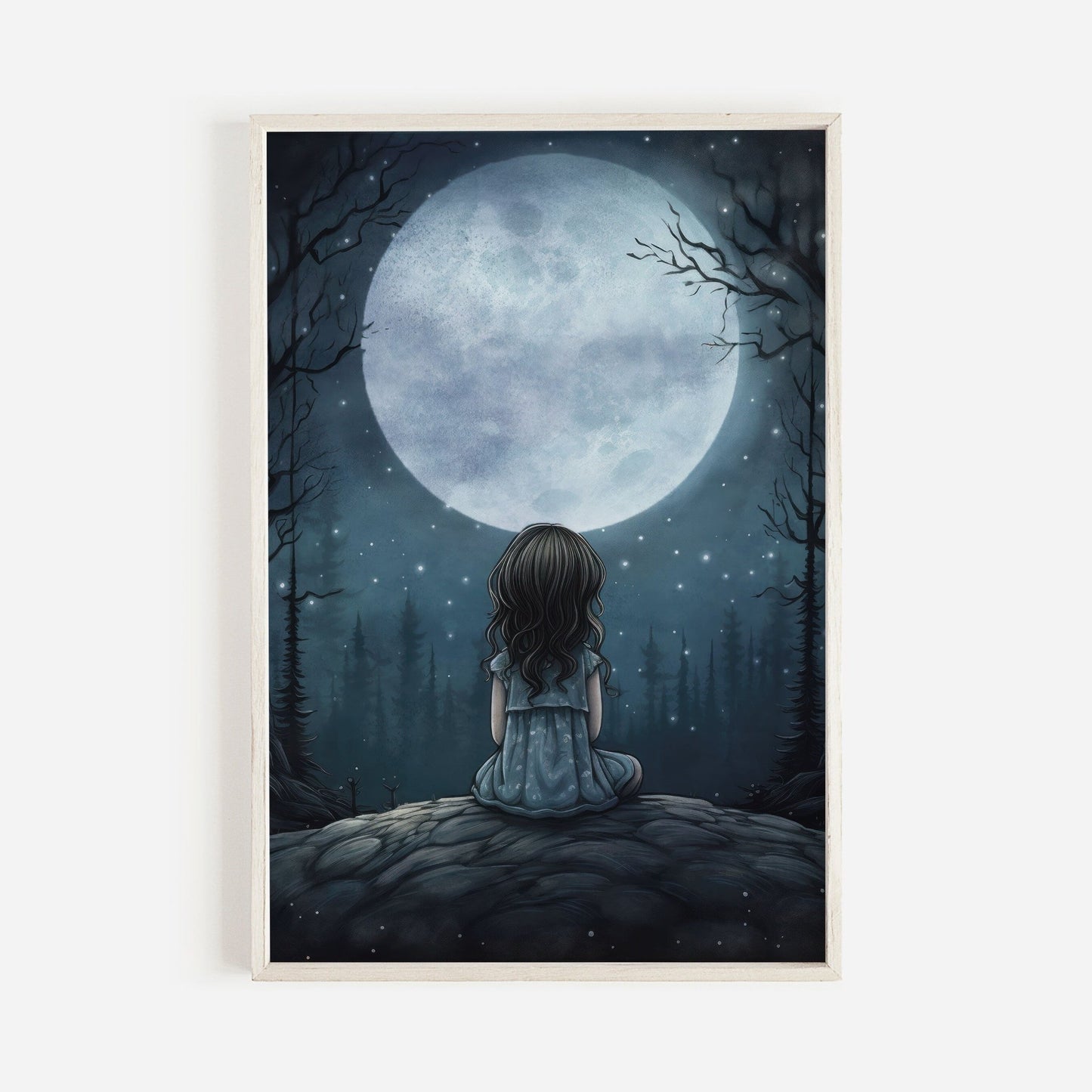 Vintage Girl's Room Wall Art, Stars & Moon Nursery Decor, Adventure Theme - WildfieldPrints