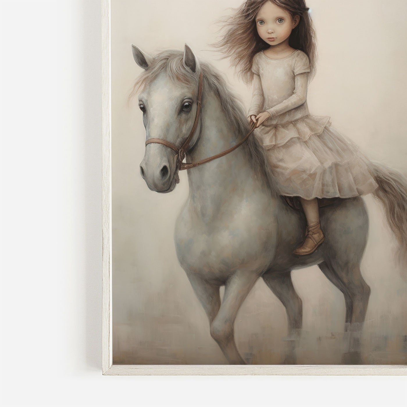 Vintage Horse Nursery Wall Art, Cute Equestrian Decor, Cowgirl Riding - WildfieldPrints