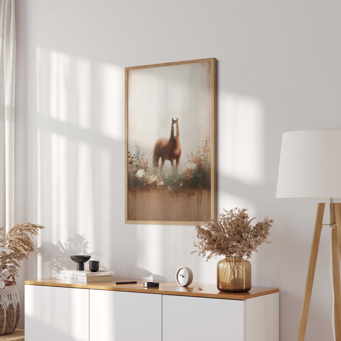 Vintage Horse Painting, Equestrian Gift, Farmhouse Wall Decor - WildfieldPrints