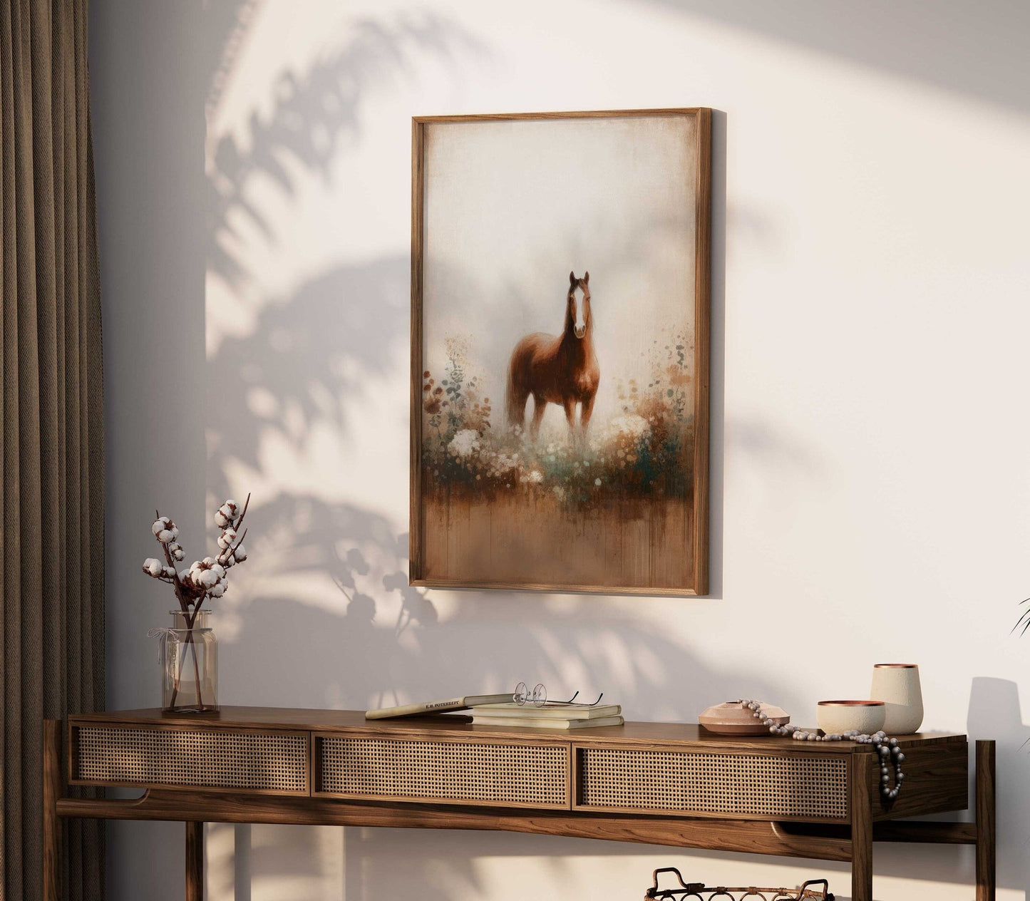 Vintage Horse Painting, Equestrian Gift, Farmhouse Wall Decor - WildfieldPrints