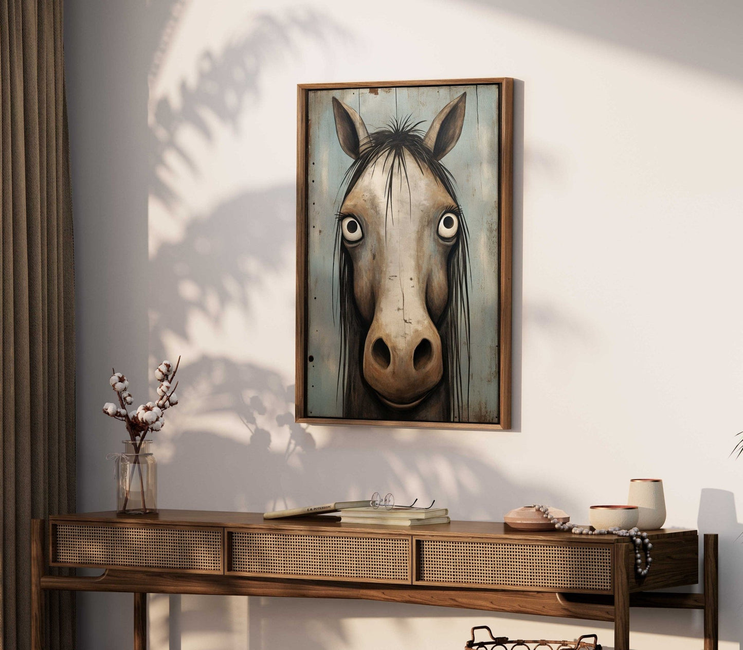 Vintage Horse Wall Art, Funny Animal Decor, Farmhouse Gift for Horse Lovers - WildfieldPrints