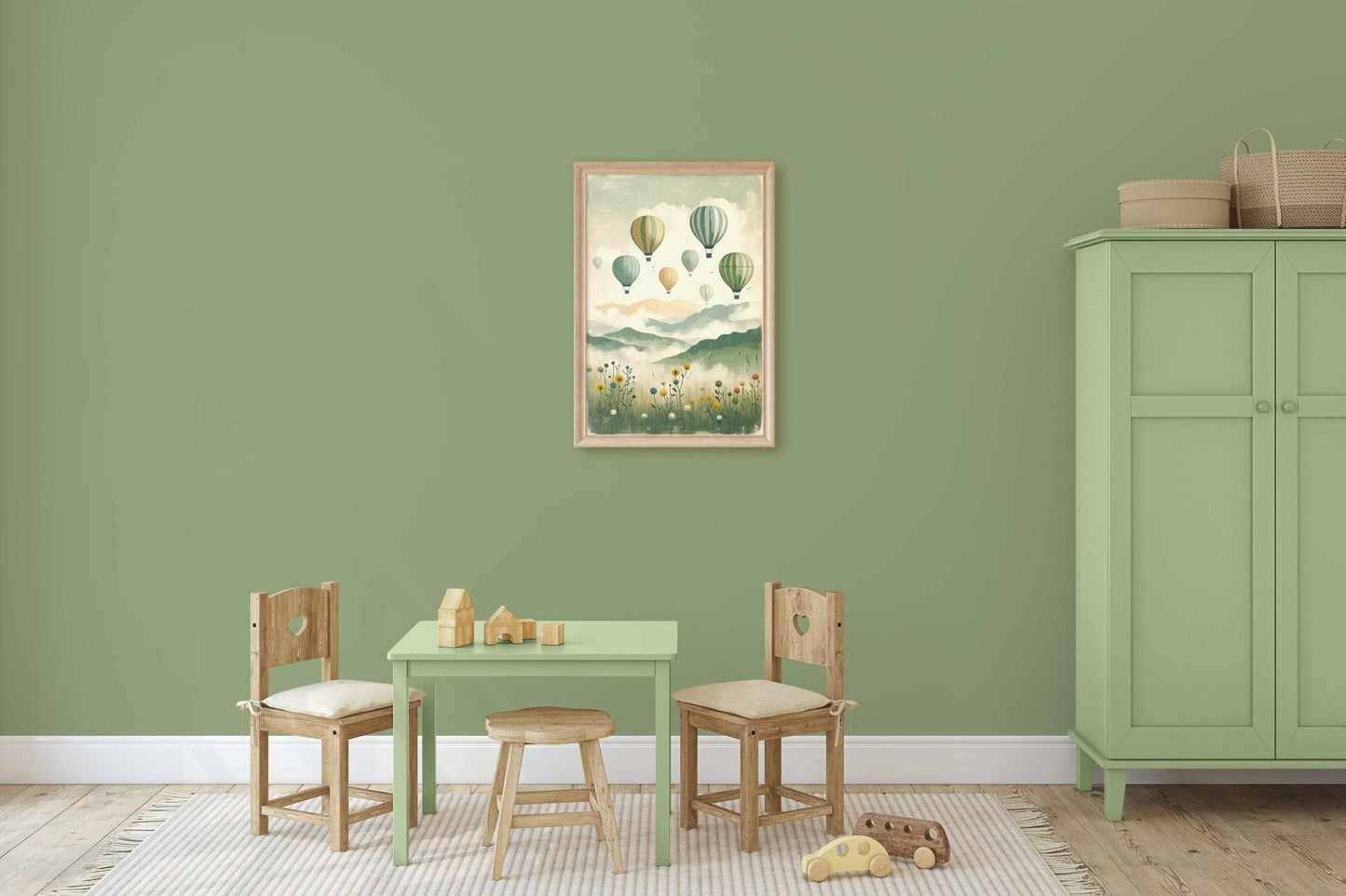 Vintage Hot Air Balloon Decor, Nursery Wall Art, Adventure Print for Kids - WildfieldPrints