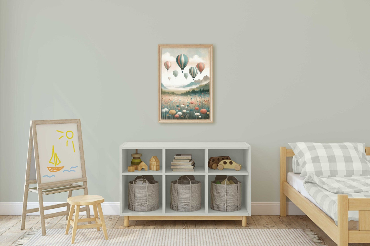 Vintage Hot Air Balloon Decor, Nursery Wall Art, Adventure Prints for Kids - WildfieldPrints