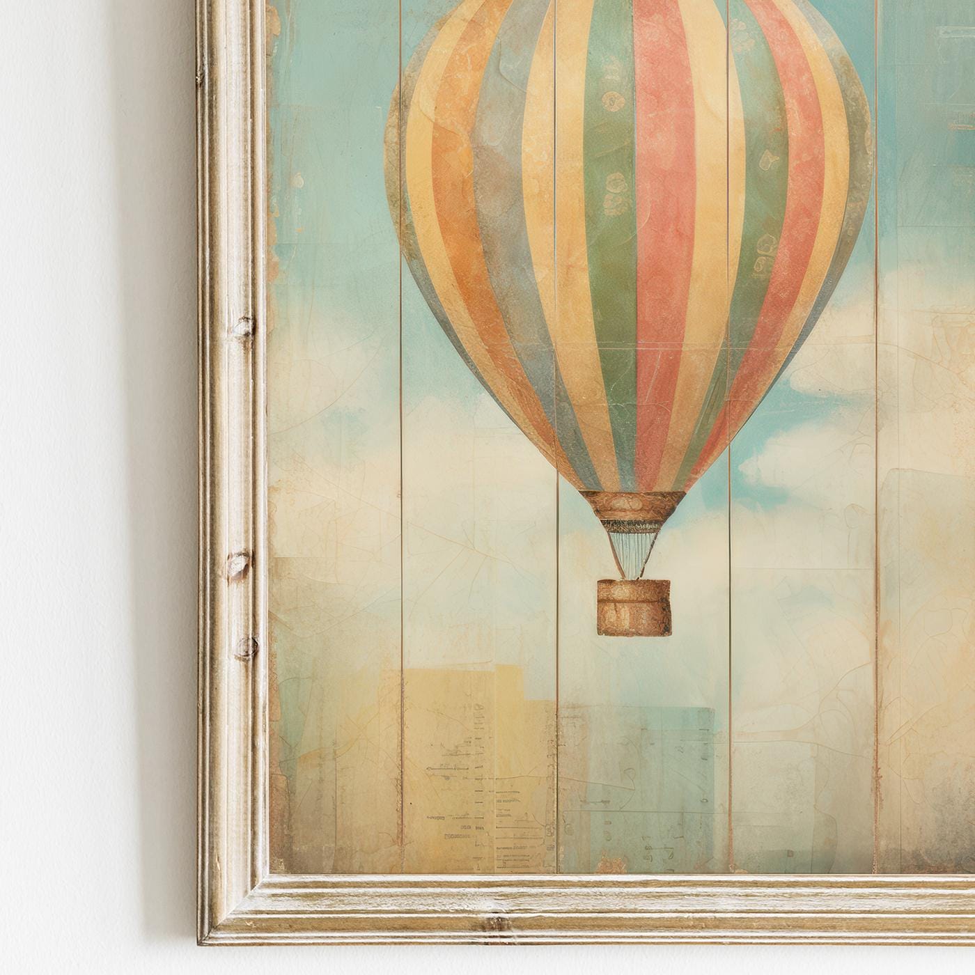 Vintage Hot Air Balloon Prints, Rustic Kids Room Decor, Colorful Art - WildfieldPrints