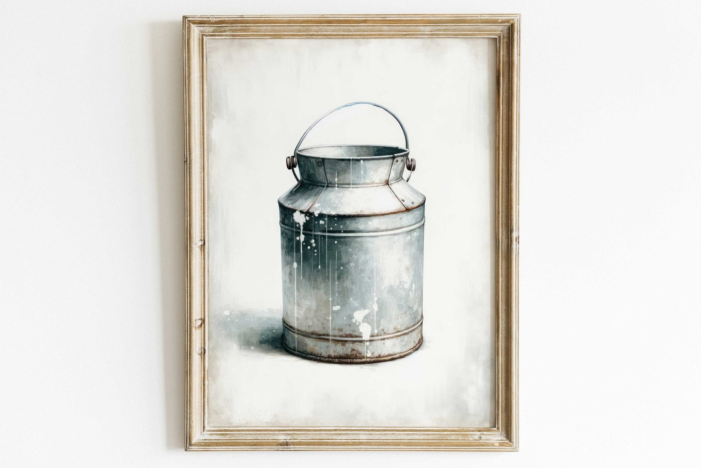 Vintage Milk Can Print, Farmhouse Home Decor, Rustic Wall Art - WildfieldPrints