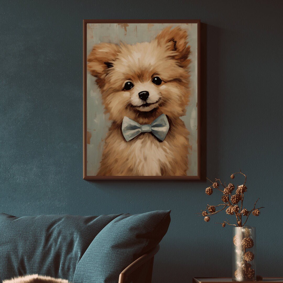 Vintage Pomeranian Wall Art, Dog Decor for Pomeranian Lovers - WildfieldPrints