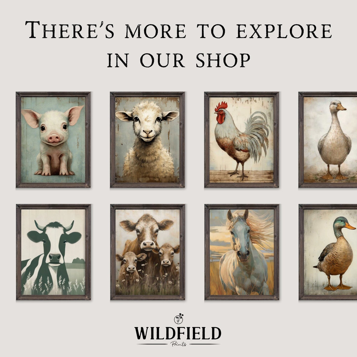 Vintage Rooster Print, Rustic Farmhouse Wall Decor, Chicken Artwork - WildfieldPrints