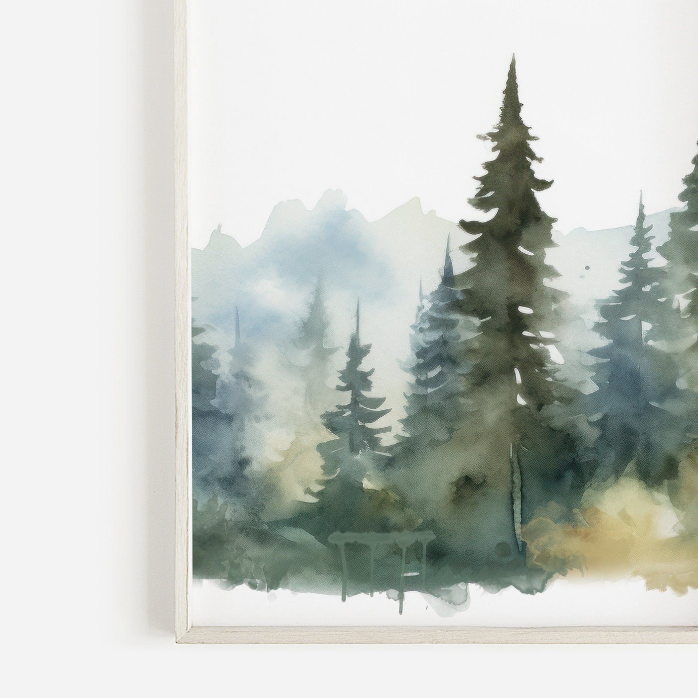 Watercolor Forest Wall Art, Charming Kids Room Decor, Pine Prints - WildfieldPrints