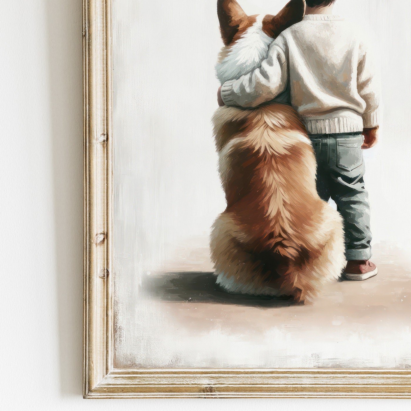 Welsh Corgi Nursery Print, Dog Wall Decor, Boys Room Artwork, Cute Animal Design - WildfieldPrints