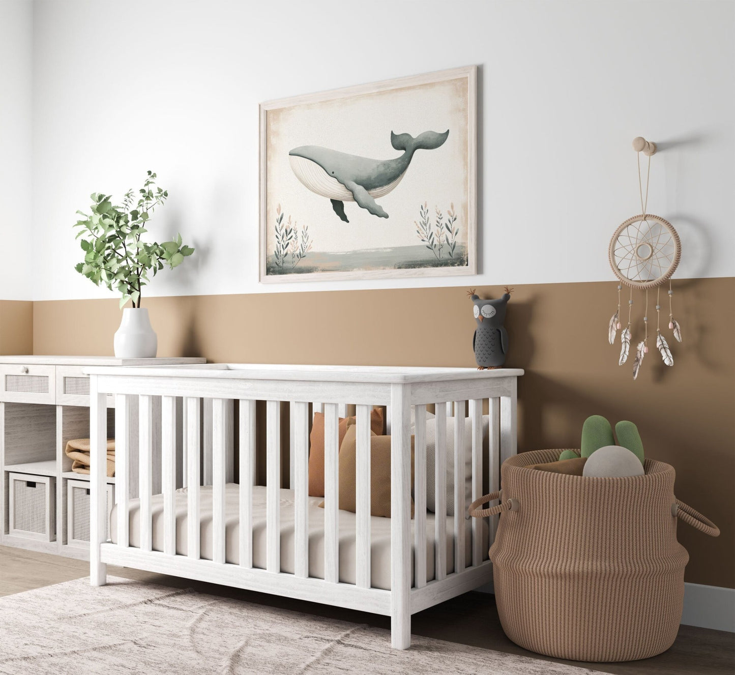 Whale Nursery Prints, Ocean Animal Decor, Vintage Sea Life Art - WildfieldPrints