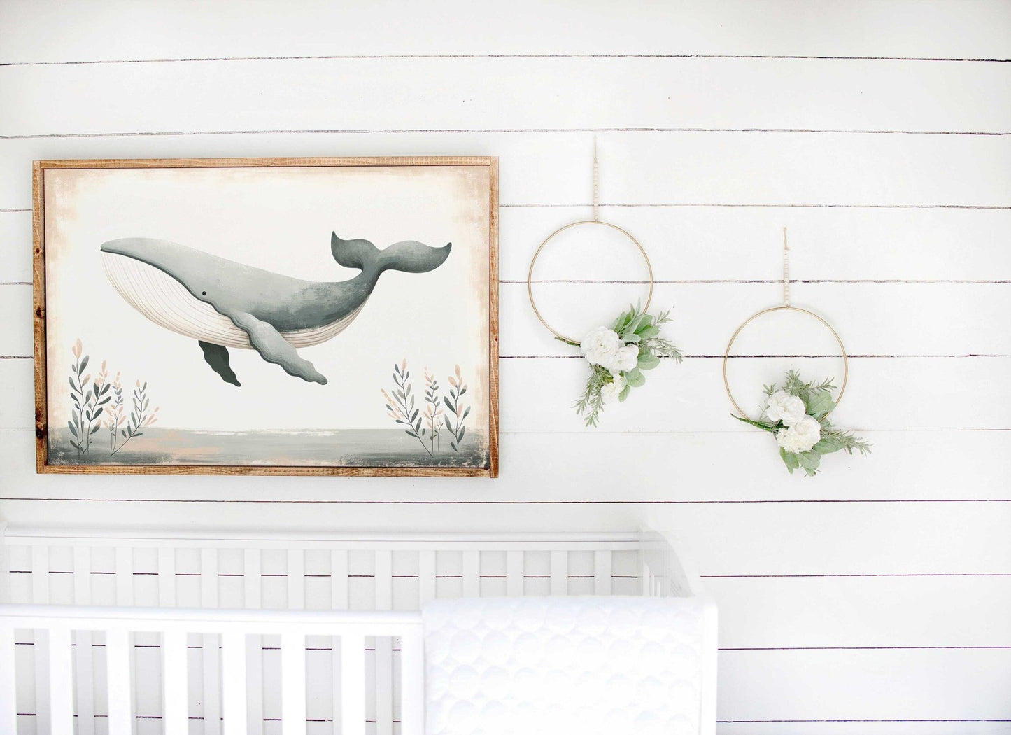 Whale Nursery Prints, Ocean Animal Decor, Vintage Sea Life Art - WildfieldPrints