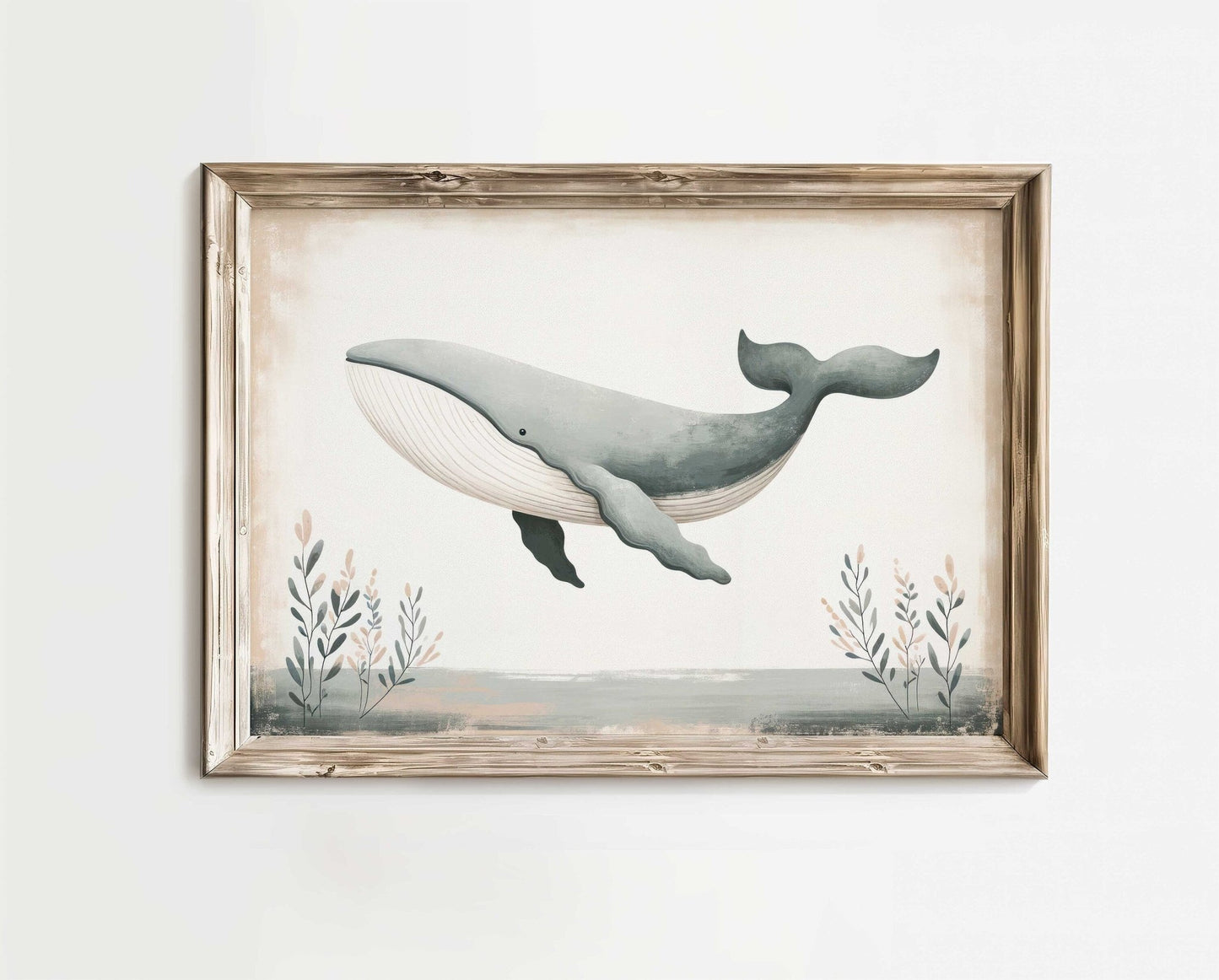 Whale Nursery Prints, Ocean Animal Decor, Vintage Sea Life Art - WildfieldPrints