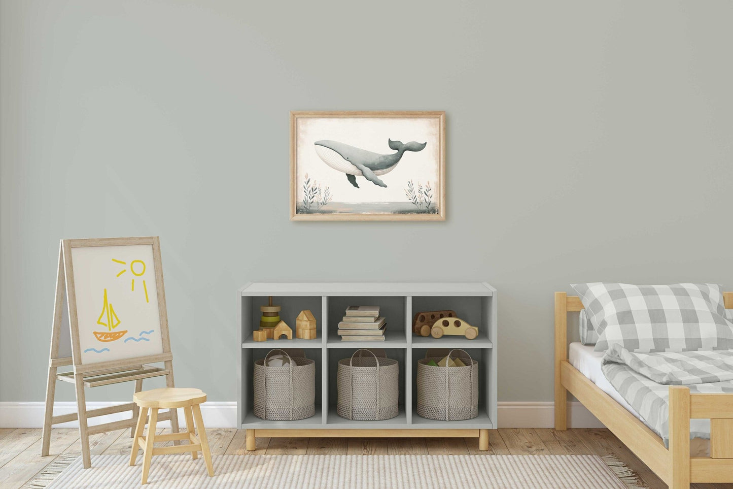Whale Nursery Prints, Ocean Animal Decor, Vintage Sea Life Art - WildfieldPrints