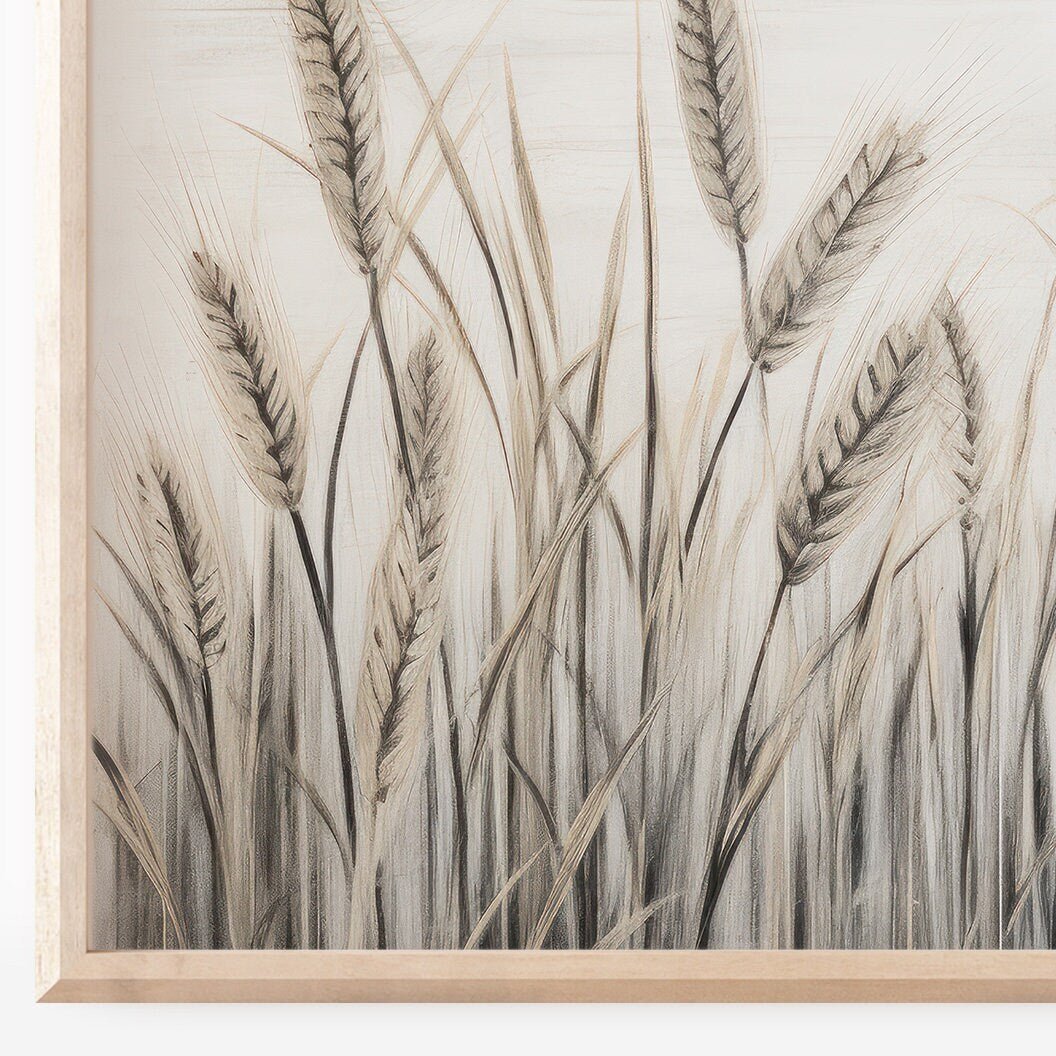 Wheat Field Painting, Botanical Decor, Farmhouse Wall Art - WildfieldPrints