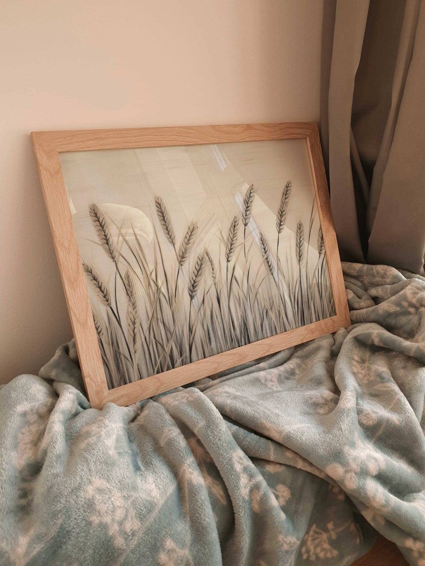 Wheat Field Painting, Botanical Decor, Farmhouse Wall Art - WildfieldPrints