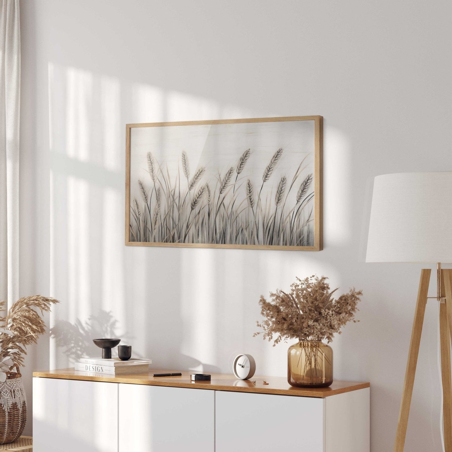 Wheat Field Painting, Botanical Decor, Farmhouse Wall Art - WildfieldPrints