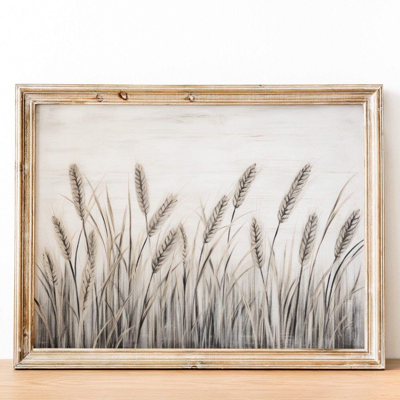 Wheat Field Painting, Botanical Decor, Farmhouse Wall Art - WildfieldPrints