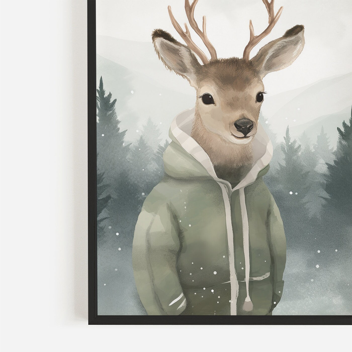 Whimsical Forest Friends Art, Vintage Wildlife Decor, Cute Animal Portraits - WildfieldPrints