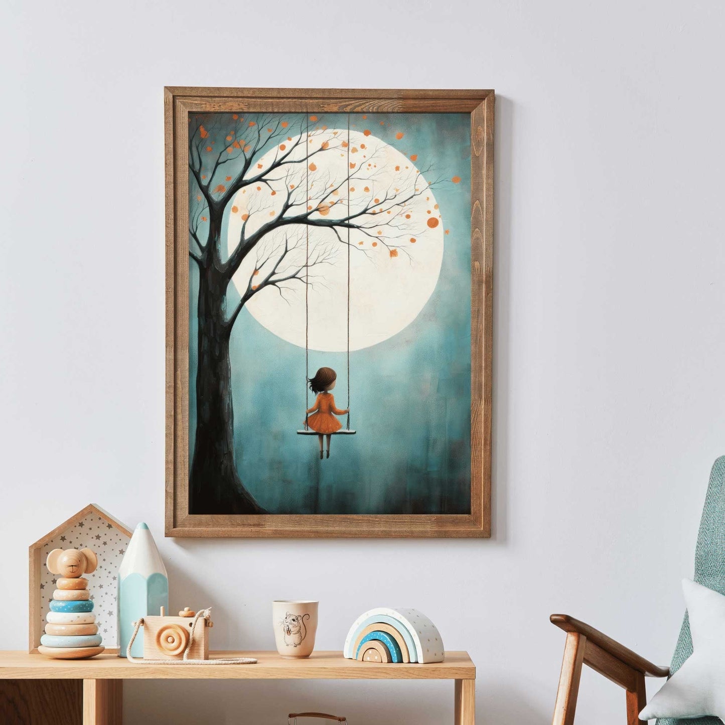 Whimsical Girls Room Decor, Girly Wall Art, Blue Nursery Prints - WildfieldPrints